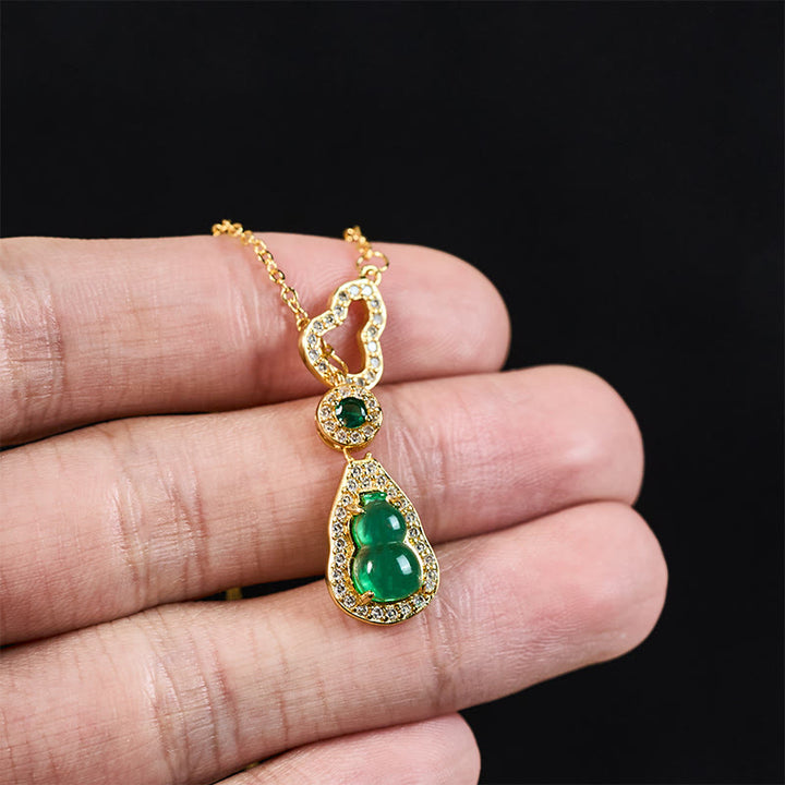 Collier pendentif en cuivre avec pendentif en forme de calebasse creuse colorée en Buddha Stones et équilibre des couleurs. - image 5