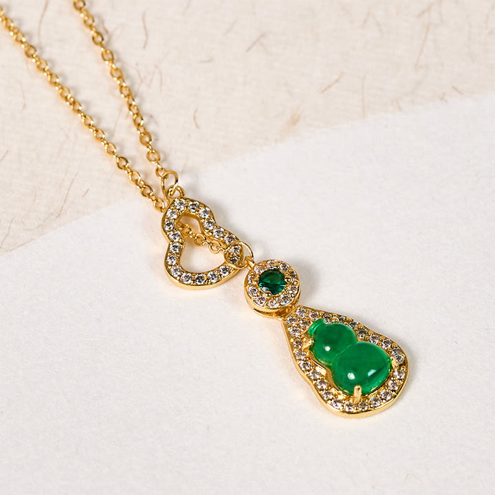 Collier pendentif en cuivre avec pendentif en forme de calebasse creuse colorée en Buddha Stones et équilibre des couleurs. - image 2