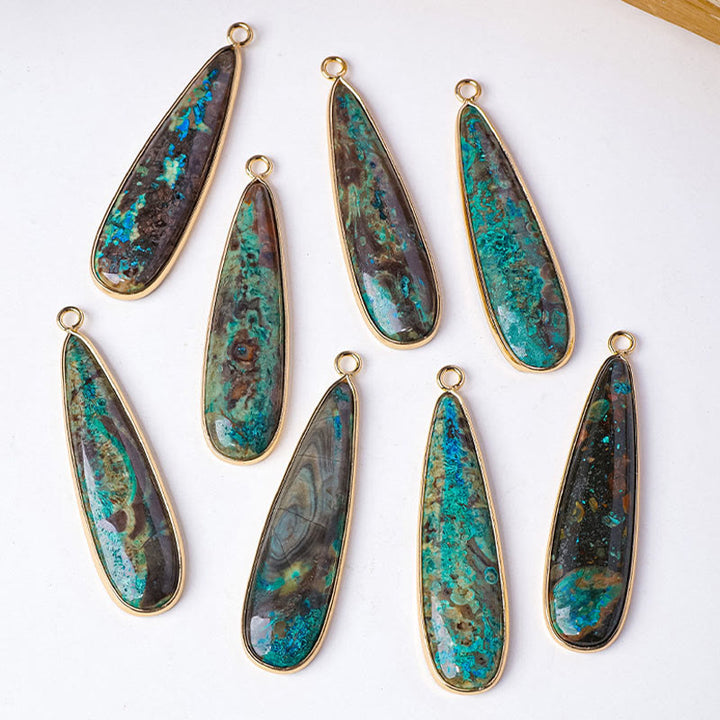 Buddha Stones Pendentif en forme de larme en jaspe agate sédimentaire marin naturel, pierre naturelle, pour collier de protection. - image 7