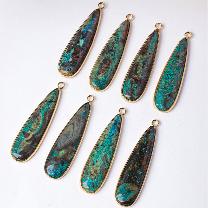 Buddha Stones Pendentif en forme de larme en jaspe agate sédimentaire marin naturel, pierre naturelle, pour collier de protection. - image 9