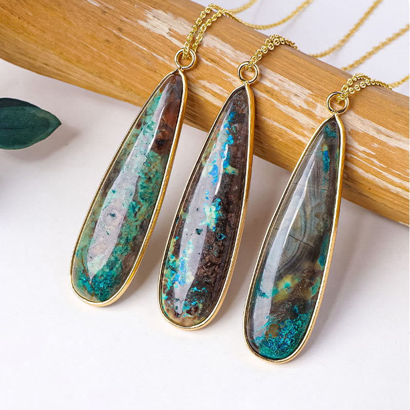 Buddha Stones Pendentif en forme de larme en jaspe agate sédimentaire marin naturel, pierre naturelle, pour collier de protection. - image 3