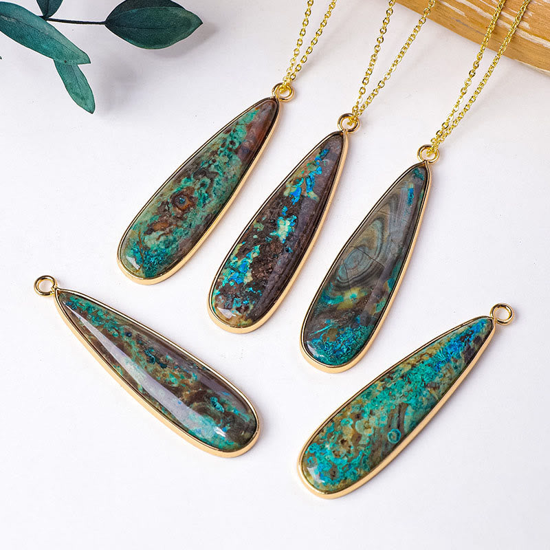 Buddha Stones Pendentif en forme de larme en jaspe agate sédimentaire marin naturel, pierre naturelle, pour collier de protection. - image 0