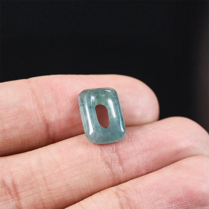 Buddha Stones Pendentif Mini Carré en Jade Vert Abondance - image 12