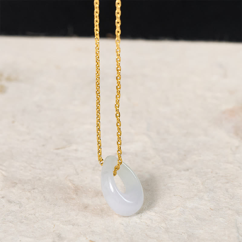 Buddha Stones Pendentif porte-bonheur en jade blanc en forme de goutte d'eau - image 3