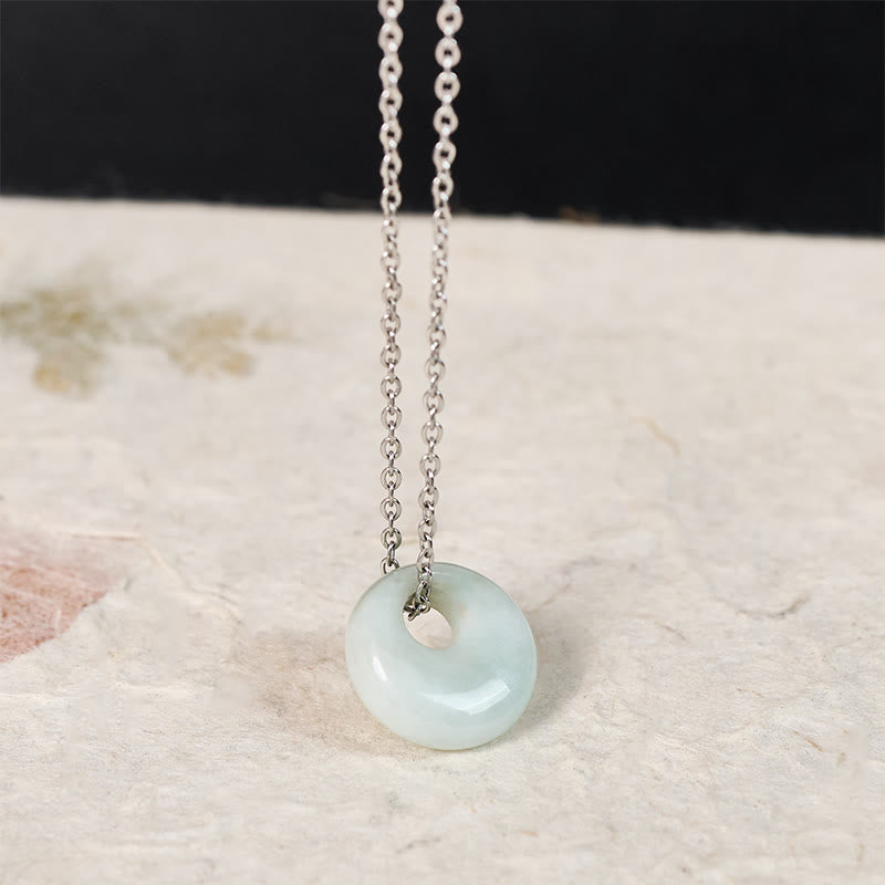 Buddha Stones Collier pendentif porte-bonheur en jade à boucle ronde - image 9