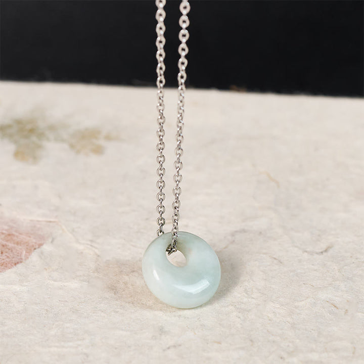 Buddha Stones Collier pendentif porte-bonheur en jade à boucle ronde - image 9