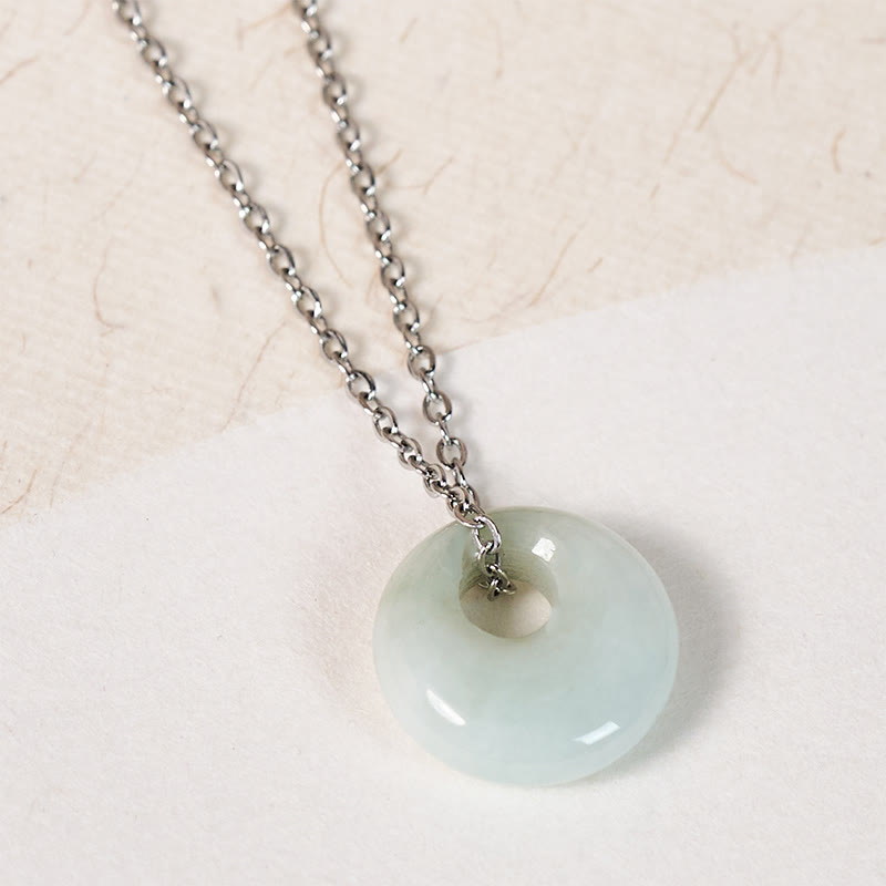 Buddha Stones Collier pendentif porte-bonheur en jade à boucle ronde - image 8