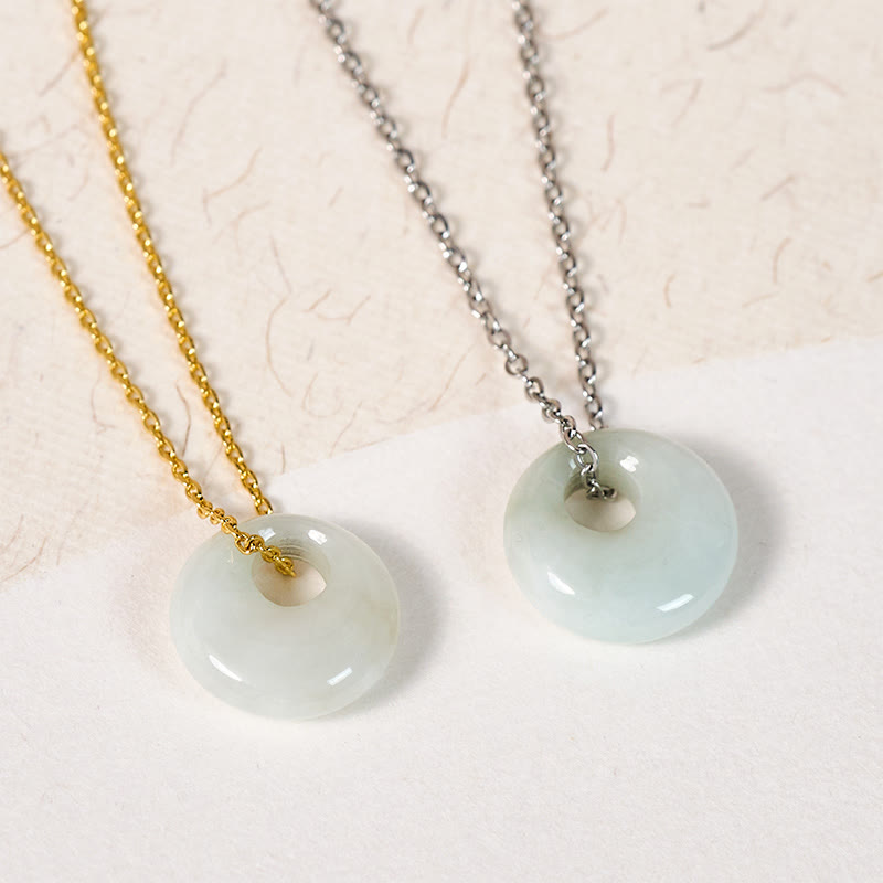 Buddha Stones Collier pendentif porte-bonheur en jade à boucle ronde - image 15