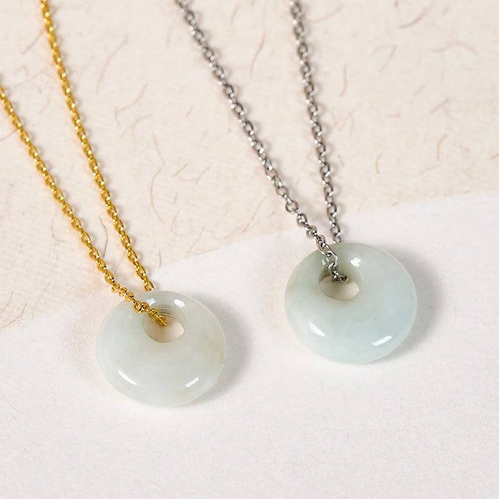 Buddha Stones Collier pendentif porte-bonheur en jade à boucle ronde - image 15