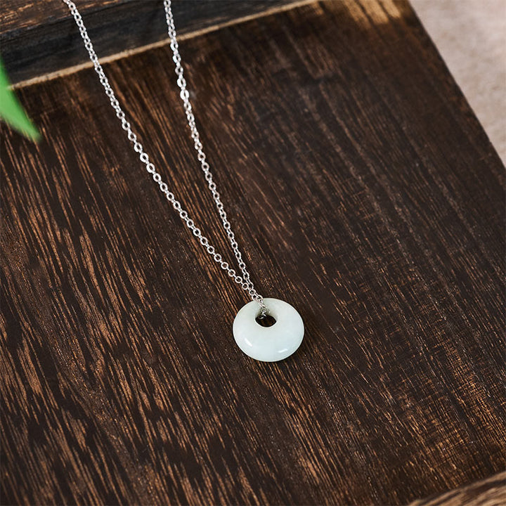 Buddha Stones Collier pendentif porte-bonheur en jade à boucle ronde - image 10