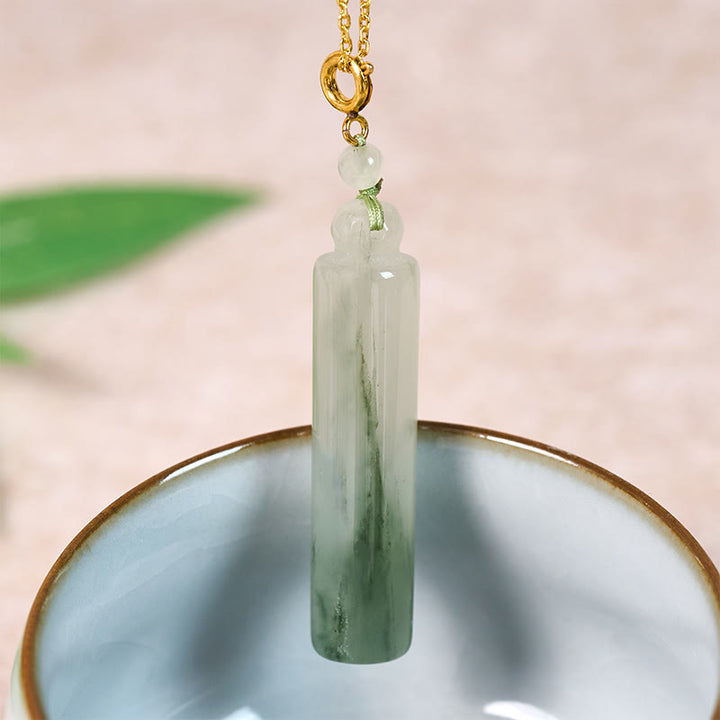 Buddha Stones Pendentif porte-bonheur en jade à motif cylindrique - image 2