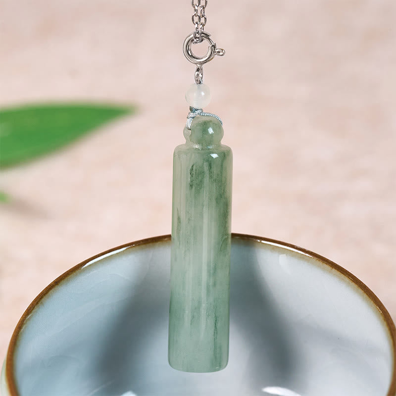 Buddha Stones Pendentif porte-bonheur en jade à motif cylindrique - image 10