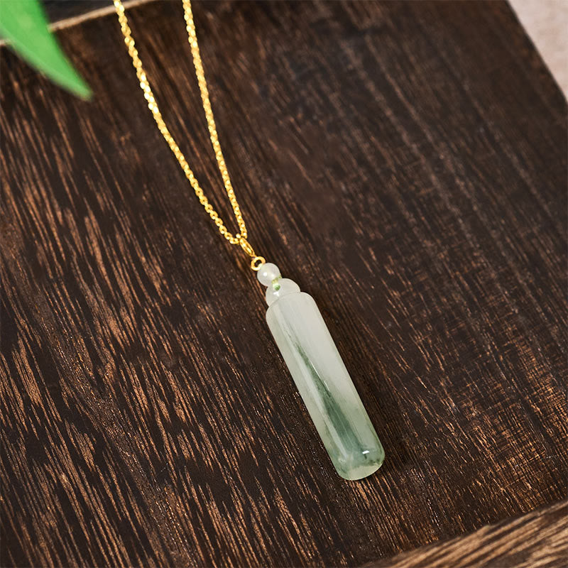 Buddha Stones Pendentif porte-bonheur en jade à motif cylindrique - image 4