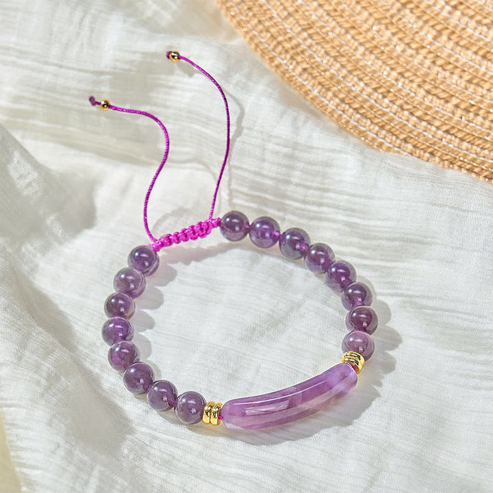 Buddha Stones Bracelet de transformation positive en améthyste verte, aventurine, œil de tigre et quartz fraise - image 11