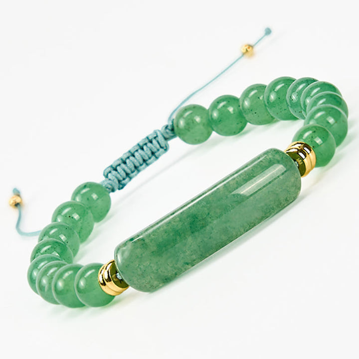 Buddha Stones Bracelet de transformation positive en améthyste verte, aventurine, œil de tigre et quartz fraise - Aventurine verte (tour de poignet 14-18 cm) - image 0