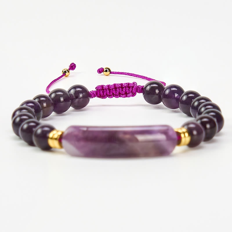 Buddha Stones Bracelet de transformation positive en améthyste verte, aventurine, œil de tigre et quartz fraise - image 12