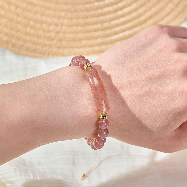 Buddha Stones Bracelet de transformation positive en améthyste verte, aventurine, œil de tigre et quartz fraise - image 19