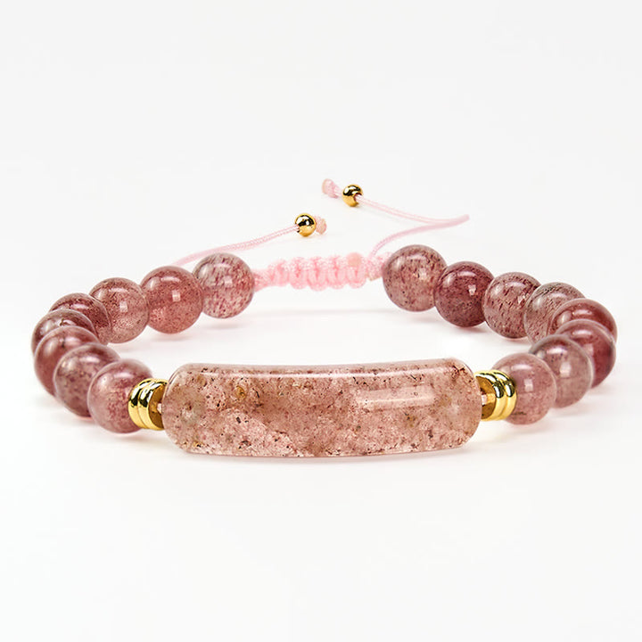 Buddha Stones Bracelet de transformation positive en améthyste verte, aventurine, œil de tigre et quartz fraise - image 20