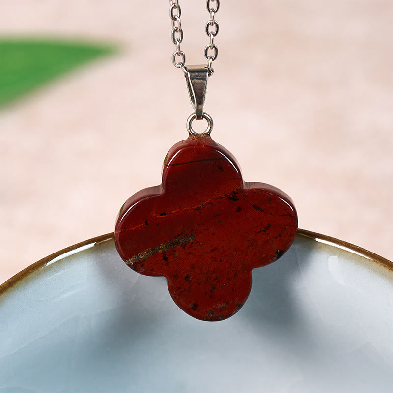 Buddha Stones Collier pendentif porte-bonheur en cristal vert, aventurine, obsidienne noire, œil de tigre et fleur de prunier. Divers cristaux, aventurine verte, obsidienne noire, œil de tigre et fleur de prunier. - Jaspe rouge (naturel – légères irrégularités) - image 26