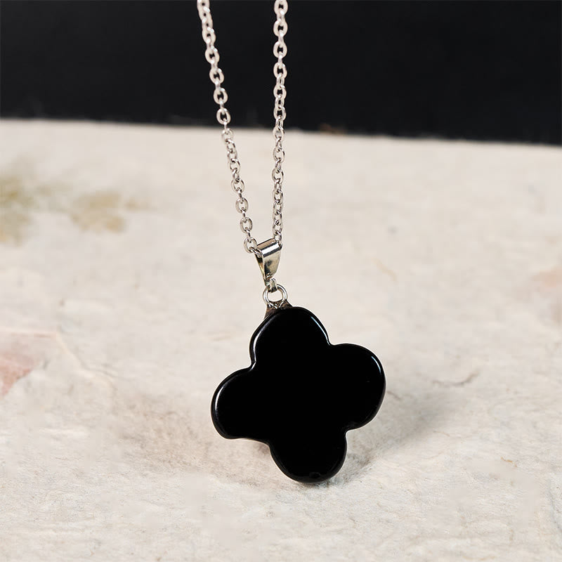 Buddha Stones Collier pendentif porte-bonheur en cristal vert, aventurine, obsidienne noire, œil de tigre et fleur de prunier. Divers cristaux, aventurine verte, obsidienne noire, œil de tigre et fleur de prunier. - image 8
