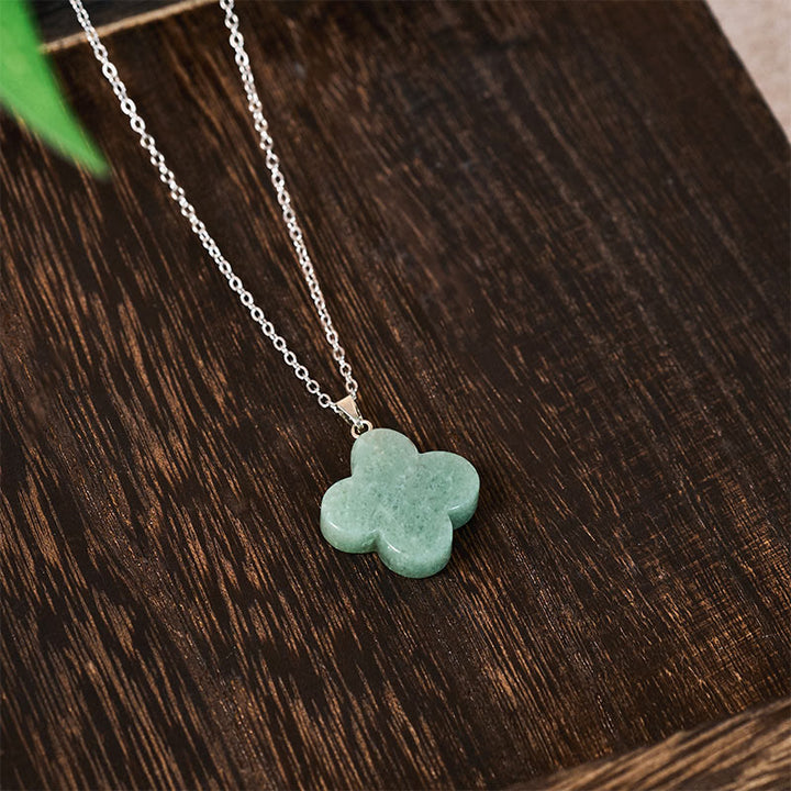 Buddha Stones Collier pendentif porte-bonheur en cristal vert, aventurine, obsidienne noire, œil de tigre et fleur de prunier. Divers cristaux, aventurine verte, obsidienne noire, œil de tigre et fleur de prunier. - image 4