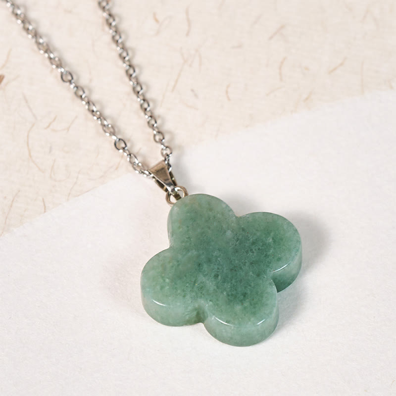 Buddha Stones Collier pendentif porte-bonheur en cristal vert, aventurine, obsidienne noire, œil de tigre et fleur de prunier. Divers cristaux, aventurine verte, obsidienne noire, œil de tigre et fleur de prunier. - image 2