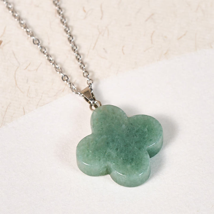 Buddha Stones Collier pendentif porte-bonheur en cristal vert, aventurine, obsidienne noire, œil de tigre et fleur de prunier. Divers cristaux, aventurine verte, obsidienne noire, œil de tigre et fleur de prunier. - image 2
