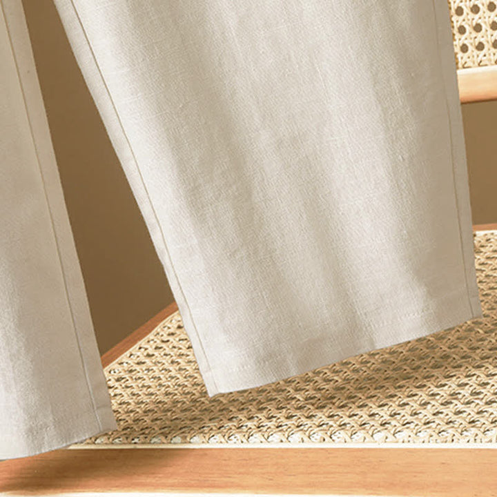 Buddha Stones Pantalon harem minimaliste d'été à boutons pour femme, uni, avec poches - image 18