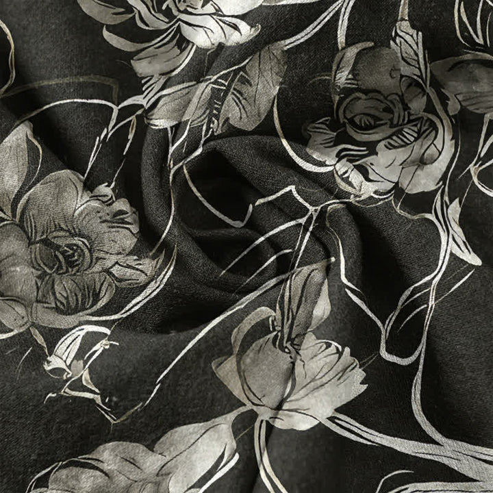 Buddha Stones Chemise homme à manches courtes et demi-boutonnée en coton à motif floral botanique. - image 4
