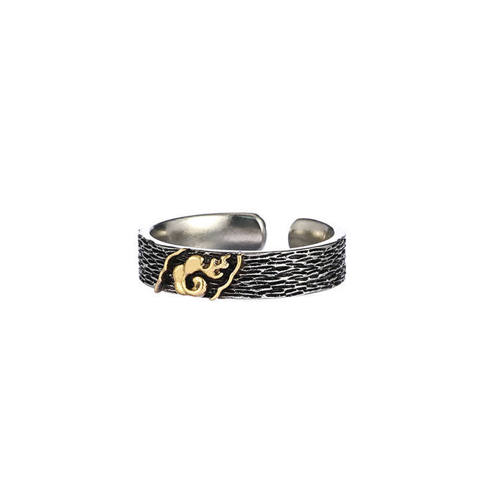 Buddha Stones Bague de sagesse ajustable en cuivre Garuda Mont Everest - Motif de flamme - image 11