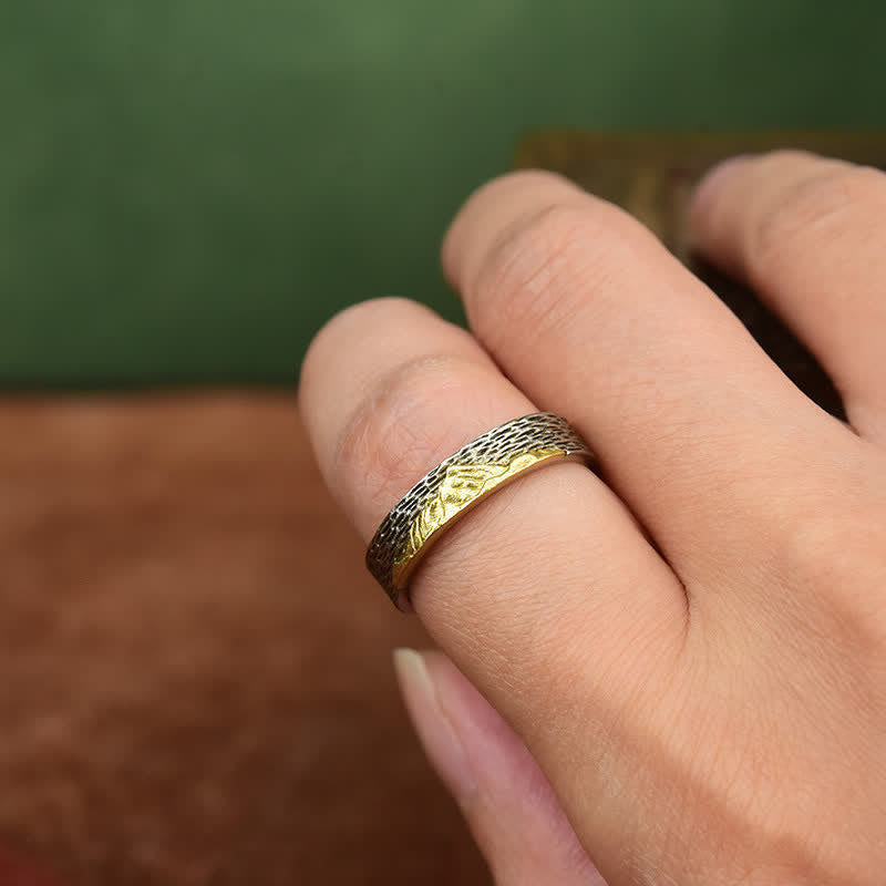 Buddha Stones Bague de sagesse ajustable en cuivre Garuda Mont Everest - image 3