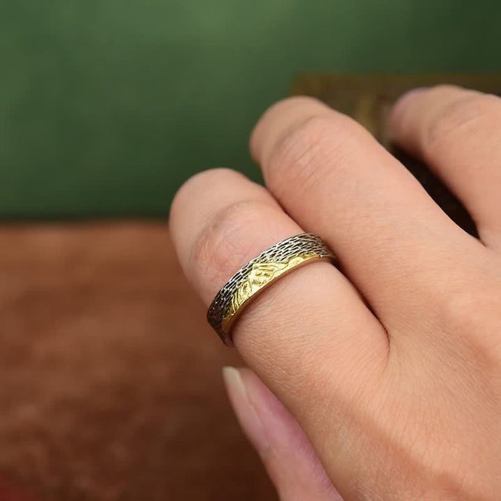 Buddha Stones Bague de sagesse ajustable en cuivre Garuda Mont Everest - image 3