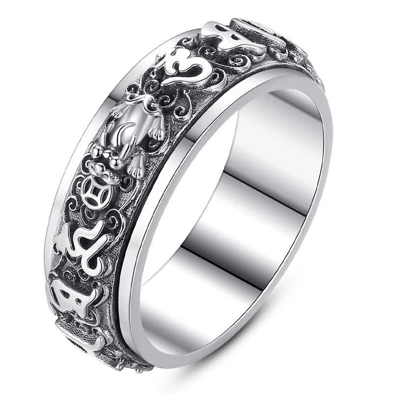 Buddha Stones Bague rotative en cuivre Pixiu Om Mani Padme Hum - image 10