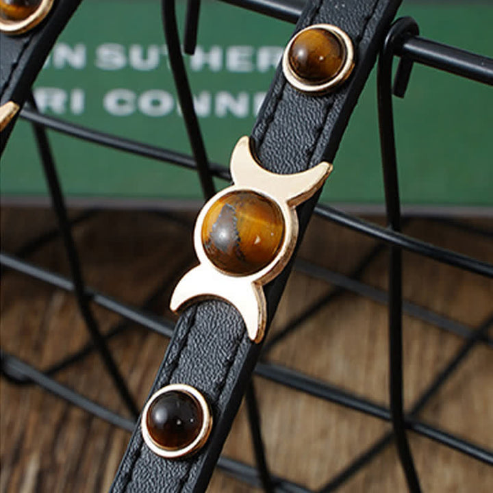 Buddha Stones Collier ajustable en cuir œil de tigre pour chats et chiens - image 9