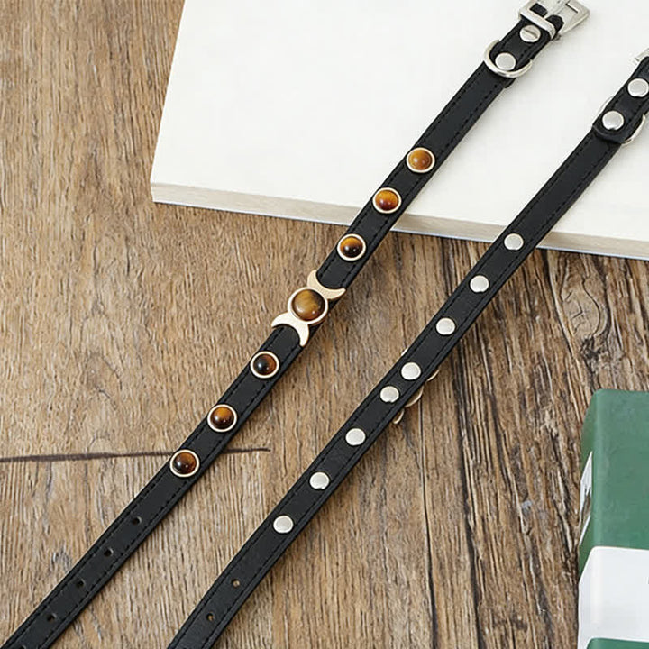 Buddha Stones Collier ajustable en cuir œil de tigre pour chats et chiens - image 12