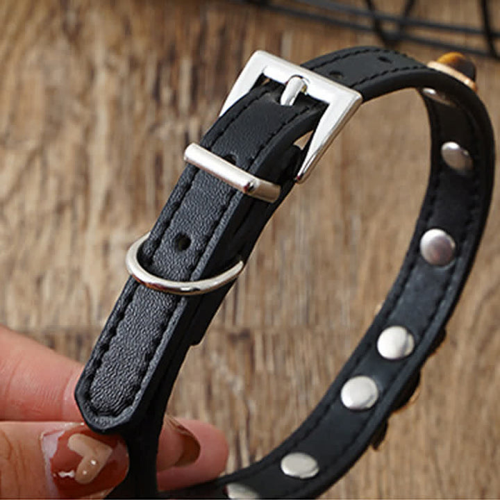 Buddha Stones Collier ajustable en cuir œil de tigre pour chats et chiens - image 10