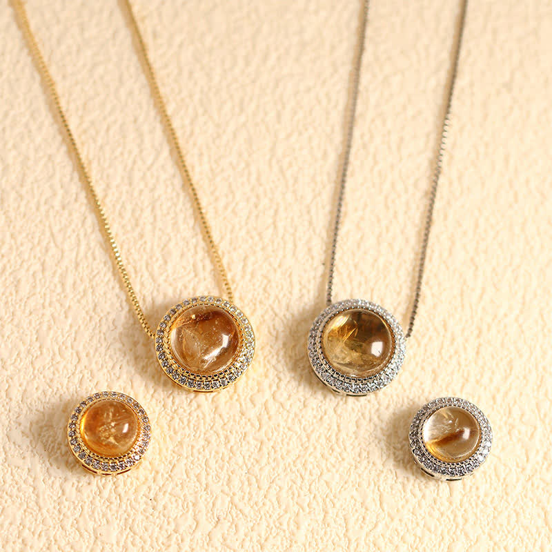 Buddha Stones Collier de guérison en quartz rose naturel et perles de cristal multiples incrustées - Citrine naturelle (la couleur peut varier) - Chaîne argentée à perles de 10 mm - image 20