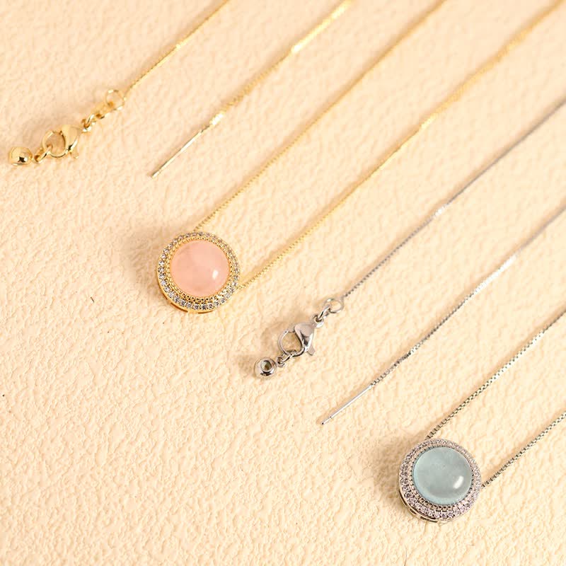 Buddha Stones Collier de guérison en quartz rose naturel et perles de cristal multiples incrustées - image 27