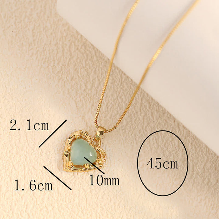 Buddha Stones Collier équilibre en forme de cœur avec incrustation de cristal d'améthyste naturelle - image 19