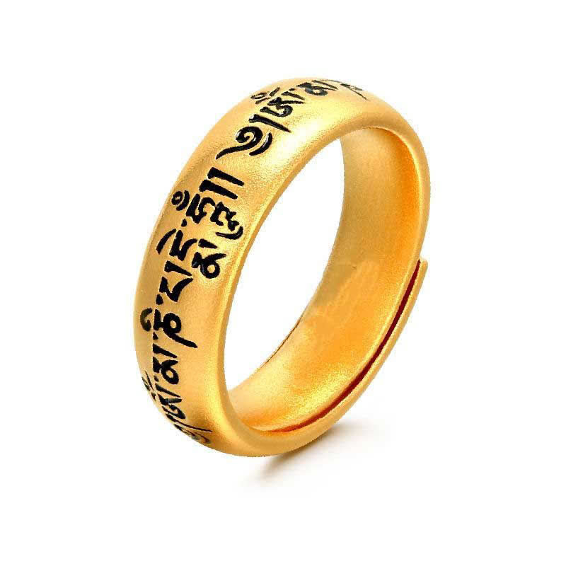 Buddha Stones Bague de pureté ajustable « Om Mani Padme Hum » (Six Vérités) - image 2