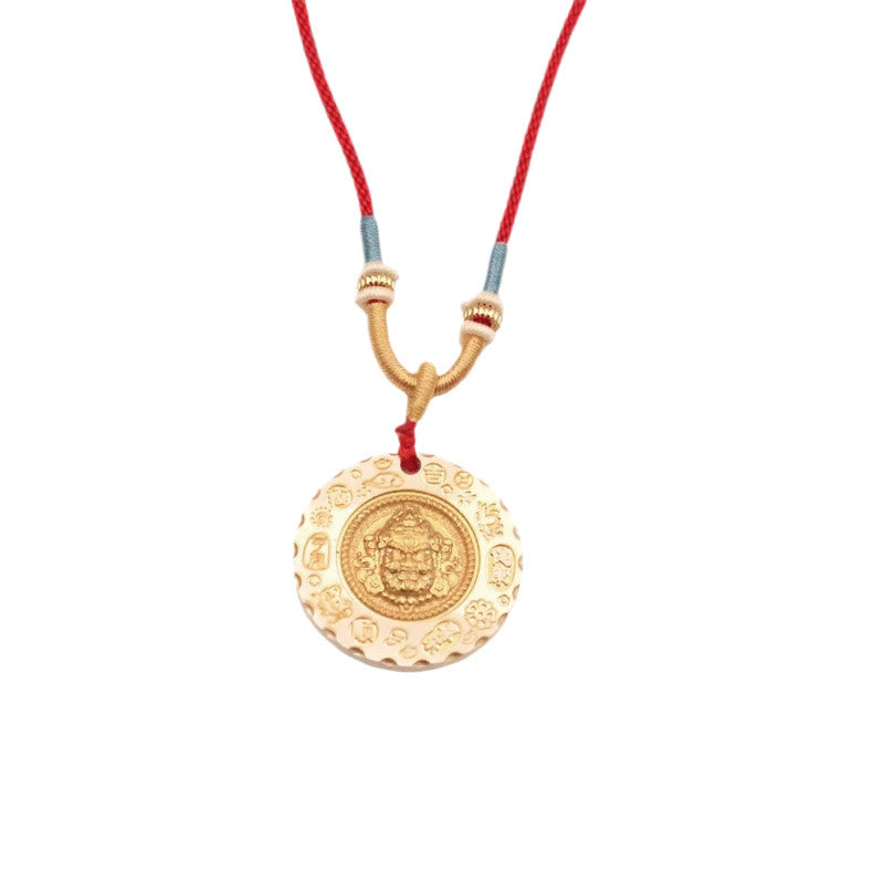 Buddha Stones Pendentif de protection en alliage jaune Jambhala, dieu de la richesse du Tibet - image 10
