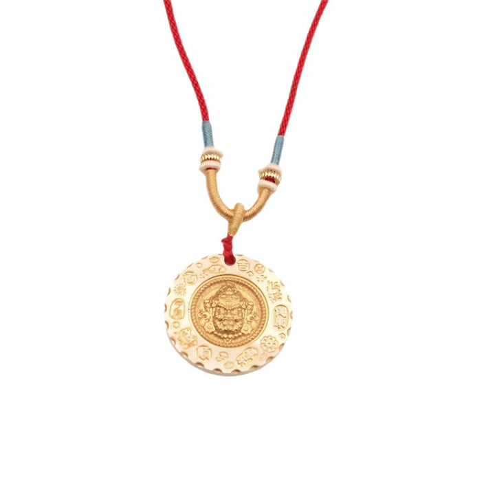 Buddha Stones Pendentif de protection en alliage jaune Jambhala, dieu de la richesse du Tibet - image 10