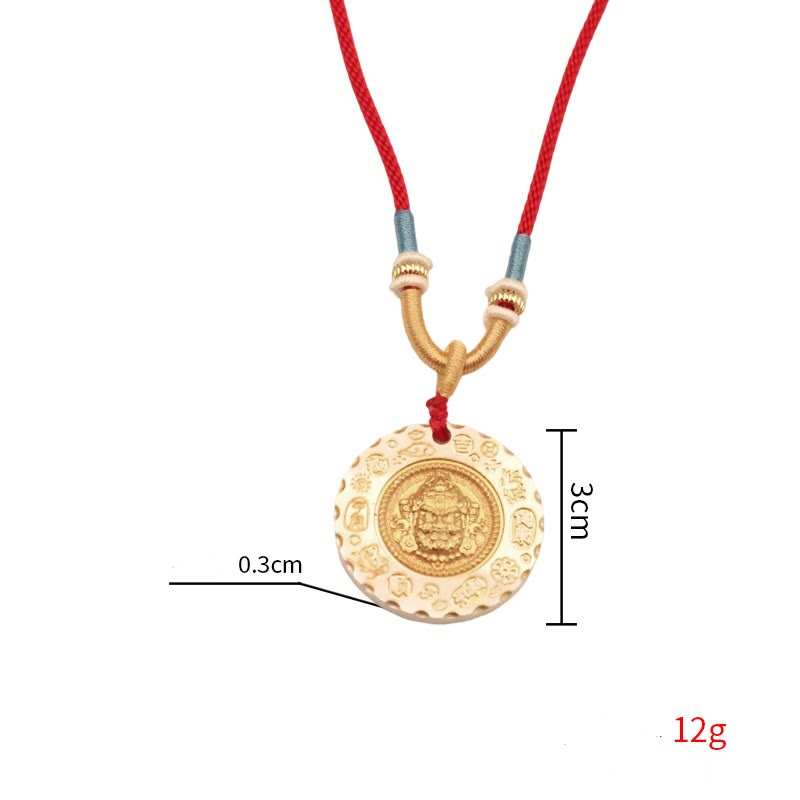 Buddha Stones Pendentif de protection en alliage jaune Jambhala, dieu de la richesse du Tibet - image 9