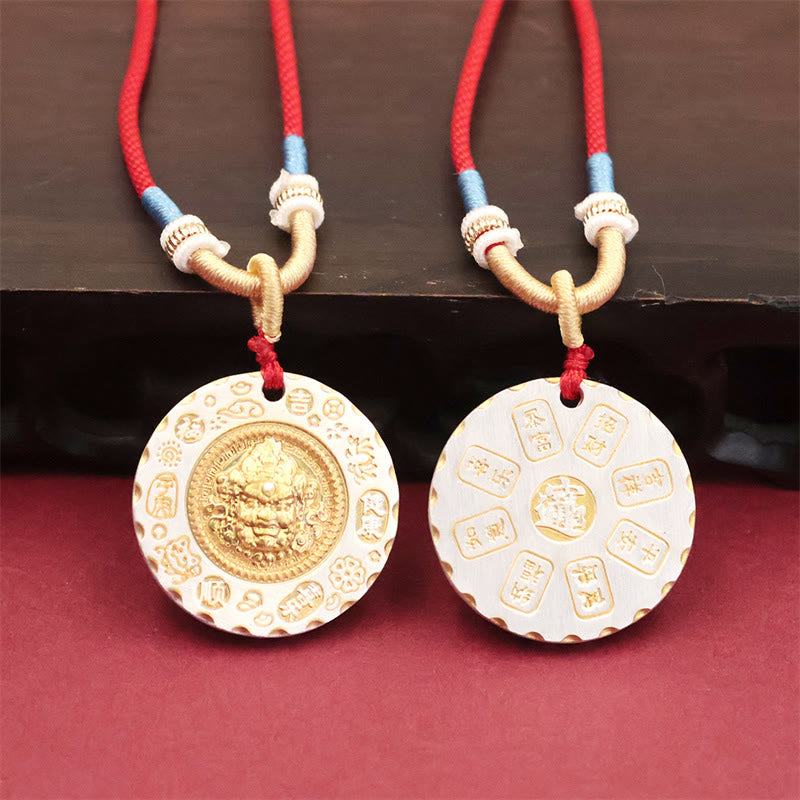 Buddha Stones Pendentif de protection en alliage jaune Jambhala, dieu de la richesse du Tibet - image 3