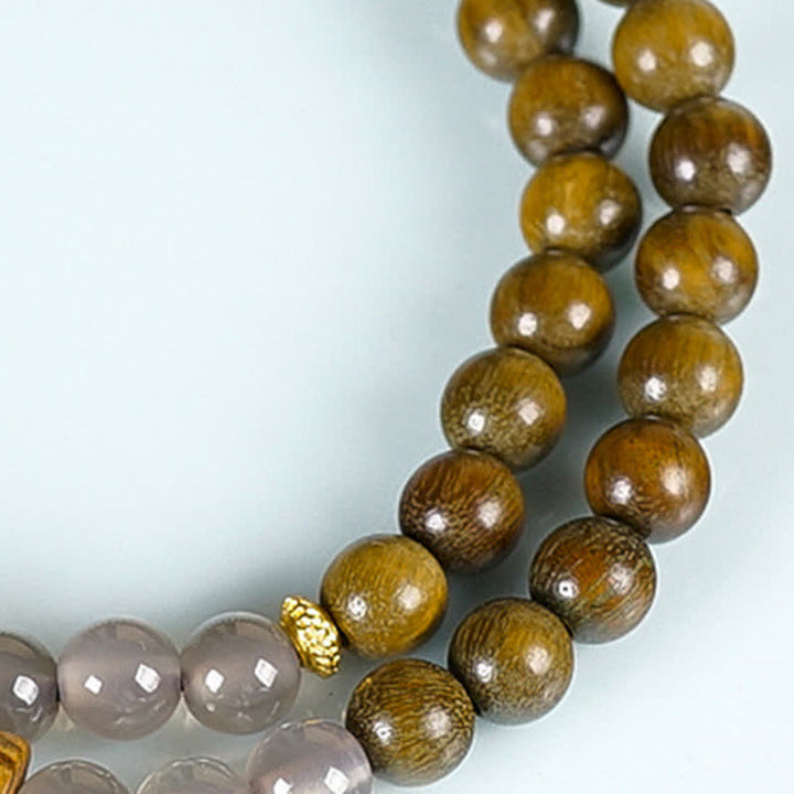 Buddha Stones Bracelet d'équilibre double tour en agate rouge et aventurine verte, représentant les cinq préceptes bouddhistes. - image 18