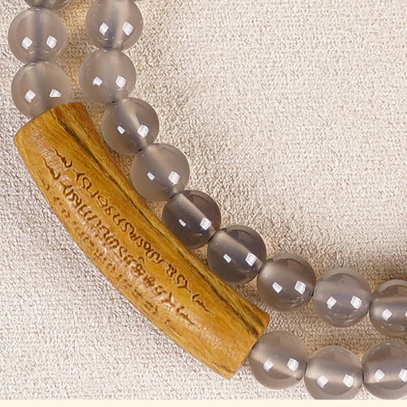 Buddha Stones Bracelet d'équilibre double tour en agate rouge et aventurine verte, représentant les cinq préceptes bouddhistes. - image 17