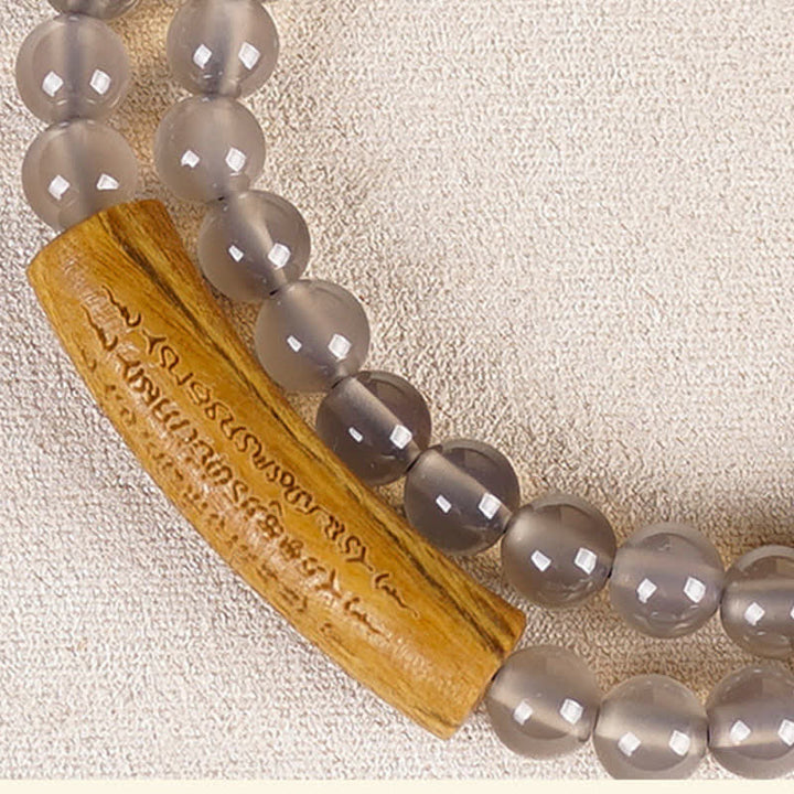 Buddha Stones Bracelet d'équilibre double tour en agate rouge et aventurine verte, représentant les cinq préceptes bouddhistes. - image 17
