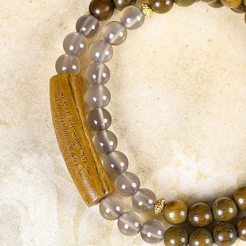 Buddha Stones Bracelet d'équilibre double tour en agate rouge et aventurine verte, représentant les cinq préceptes bouddhistes. - image 16