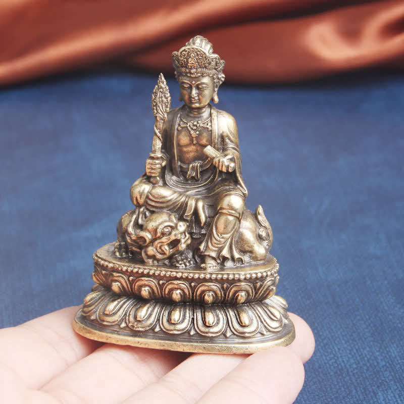 Statue de Buddha Stones en cuivre de la sérénité du Bodhisattva Manjusri - image 3