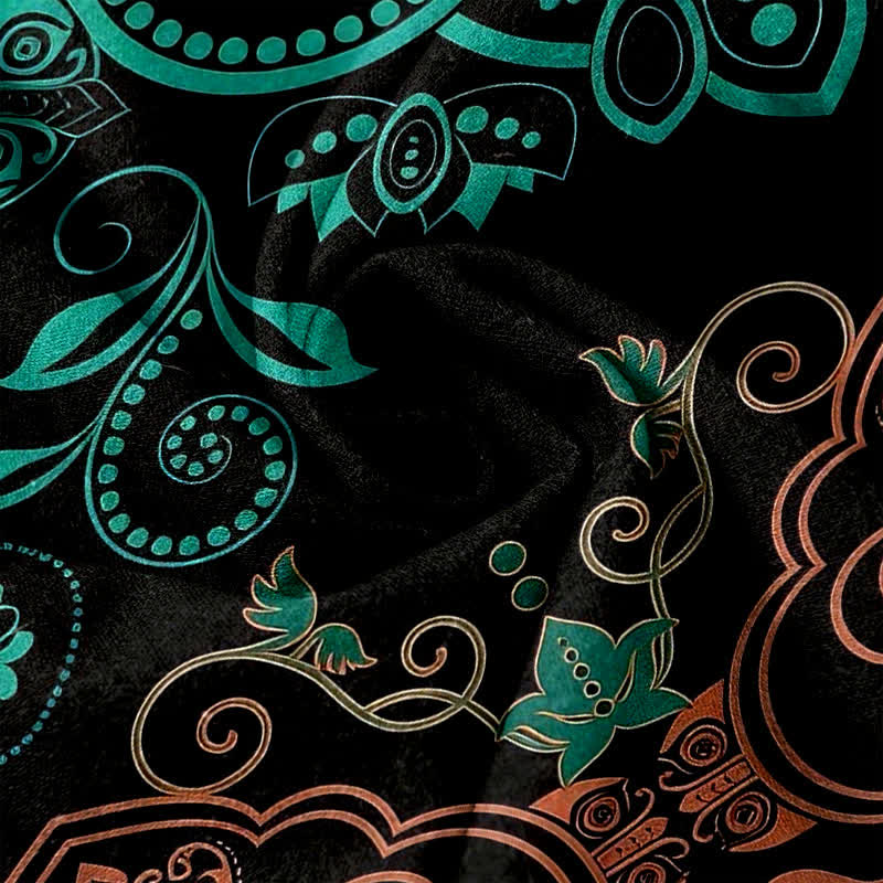 Buddha Stones Pantalon pour femme en pur coton à motif mandala, taille élastique et poches - image 3